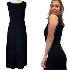 Vintage 90s Black Slinky Tie Back Dress size women’s small / med - Amy B